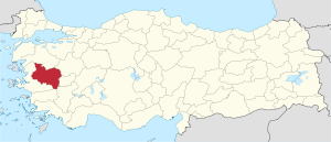 Местоположба на покраината Manisa во Турција