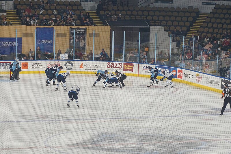 File:Manitoba Moose vs. Milwaukee Admirals May 2023 17 (face-off).jpg