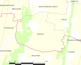 Mapa obce Duffort