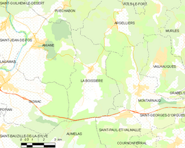 Mapa obce La Boissière