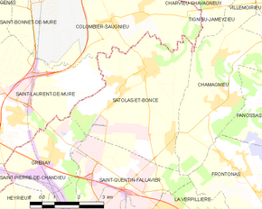 Poziția localității Satolas-et-Bonce