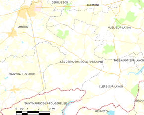 Poziția localității Les Cerqueux-sous-Passavant