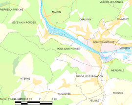 Mapa obce Pont-Saint-Vincent