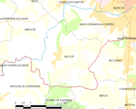 Mapa obce Héloup