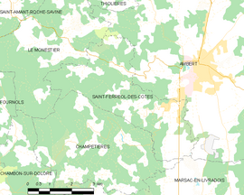 Mapa obce Saint-Ferréol-des-Côtes