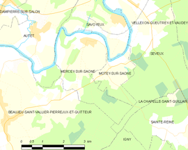 Mapa obce Mercey-sur-Saône