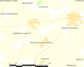 Mapa obce Anglesqueville-l’Esneval