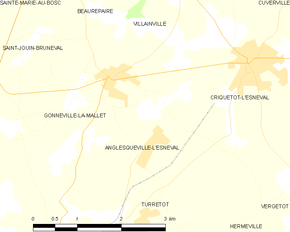 Poziția localității Anglesqueville-l'Esneval