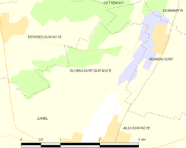 Mapa obce Guyencourt-sur-Noye
