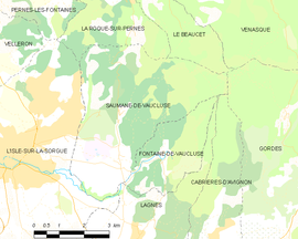 Mapa obce Saumane-de-Vaucluse