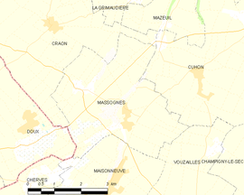 Mapa obce Massognes