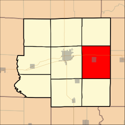 Illinoys.svg, Richland okrugidagi Klaremont shaharchasi yoritilgan xarita