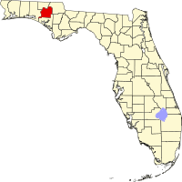 Map of Florida highlighting Washington County