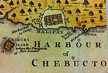 Warburton's (45th) Regiment's Camp, Halifax, Nova Scotia, 1750 Map of Halifax, Nova Scotia, 1750 inset.jpg