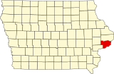 Mapa de Iowa destacando Scott County.svg