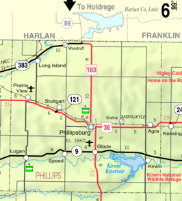 Kaart van Phillips County