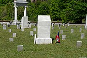 The Marietta Confederate Cemetery, Marietta, Georgia, US. The cemetery initially contained the remains of soldiers from 13 states (Alabama, Arkansas, Florida, Georgia, Kentucky, Louisiana, Maryland, Mississippi, Missouri, North Carolina, South Carolina, Tennessee, Texas, and Virginia) who died in battles defending Georgia in the American Civil War. Later some vetrans of the war who died later were buried here.