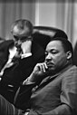 Мартин Лутер Кинг со претседателот Линдон Џонсон во 1966 г.