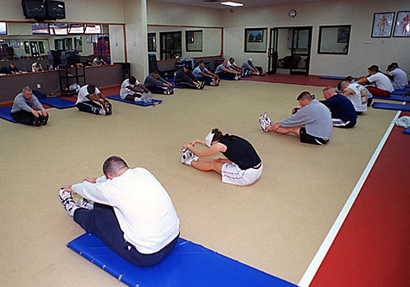 File:Members from Incirlik Air Base participate in an early morning stretching class at the Fitness center - DPLA - 9478264f0cdaa13475d40c214c1e5d00.jpeg