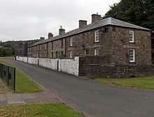 Chapel Row in Merthyr Tydfil.  The Parry cottage is the one with a green door and trim.