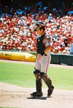 Matheny playing for the San Francisco Giants in 2006.