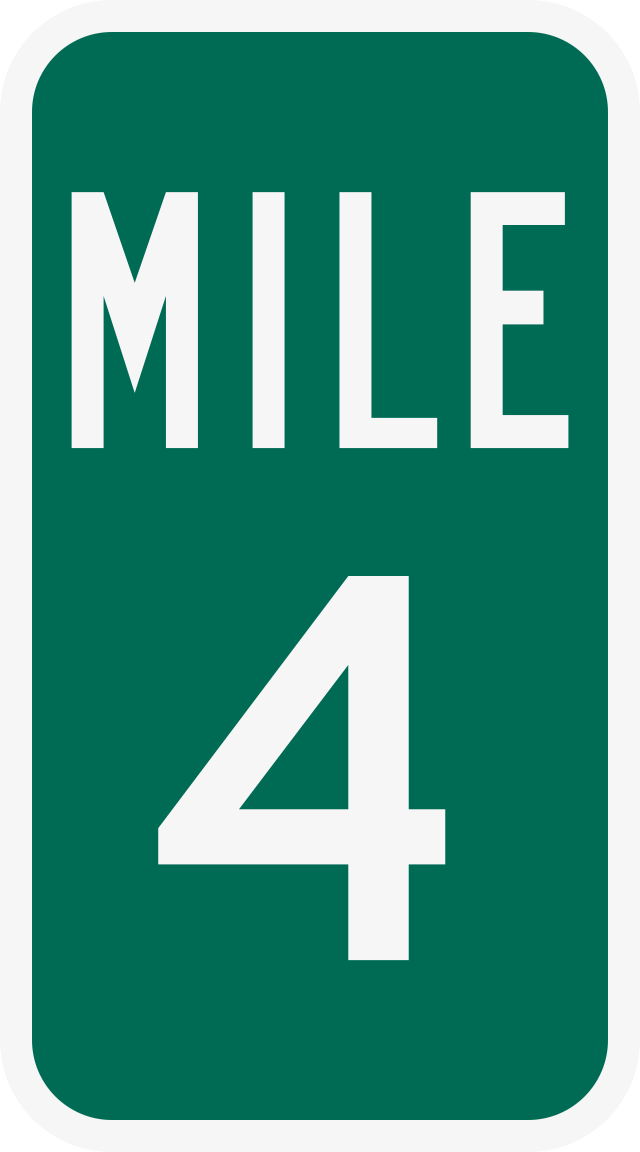 Mile marker. Mile 4g. Mile.