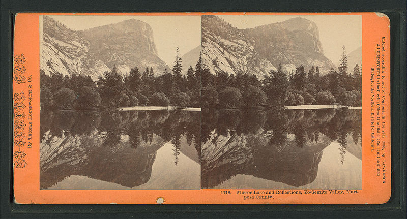 File:Mirror Lake and reflections, Yo-Semite Valley, Mariposa County, by Lawrence & Houseworth.jpg