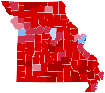 Wyniki wyborów prezydenckich w Missouri 2016.svg