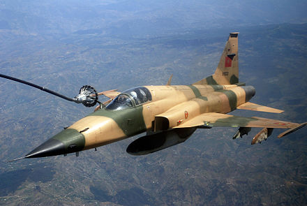 Royal Moroccan Air Force F-5E Tiger II during an aerial refueling mission in exercise African Lion 2009