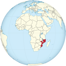 Mozambique on the globe (Africa centered).svg