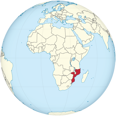 Mozambique on the globe (Africa centered).svg