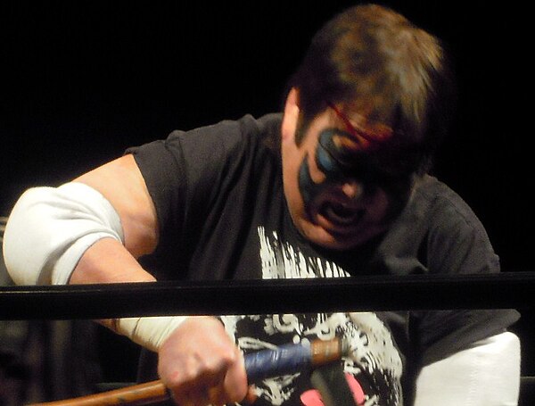 Mr. Pogo was one of the choices to be Atsushi Onita's opponent retirement match and his successor as FMW's ace but Pogo refused it for not being appro