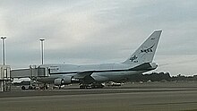 SOFIA 747 at the gate in Christchurch