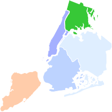 Results by borough
Green 20-30%
Green 30-40%
Green 40-50%
Ferrer 60-70%
Vallone 40-50% NYC Mayoral Election 2001 Democratic Primary Results by Borough.svg