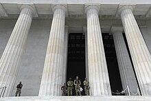 National Guardsmen protecting the Lincoln Memorial on June 6 National Guard supports D.C. - 49978472996.jpg