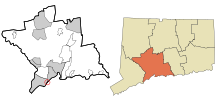 New Haven County Connecticut Incorporated a Unincorporated areas Woodmont Highlighted.svg