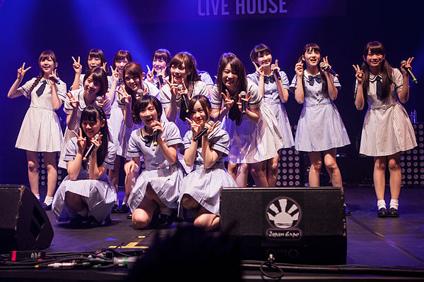 Nogizaka46 performing at the Japan Expo in Paris in 2014