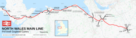 North Wales Coast Line op de kaart