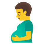 Emoji depicting a man holding his round stomach