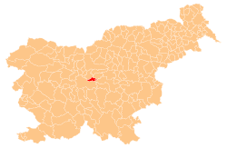 Localização do município de Dol pri Ljubljani na Eslovênia
