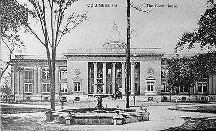 The Muscogee County Courthouse in 1941, which was demolished in 1973