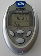 A digital Omron HJ-112 pedometer