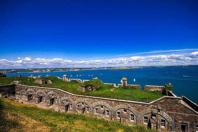 The fortifications of Camden Fort Meagher overlook the entrance to Cork Harbour.