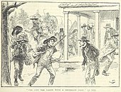 Panic in Louisville as Morgan's troops approach; Drawing from Illustrated Battles of the Nineteenth Century, vol. 2 Panic in Louisville as Morgan's force nears.jpg