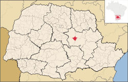 Localização de Imbaú no Paraná