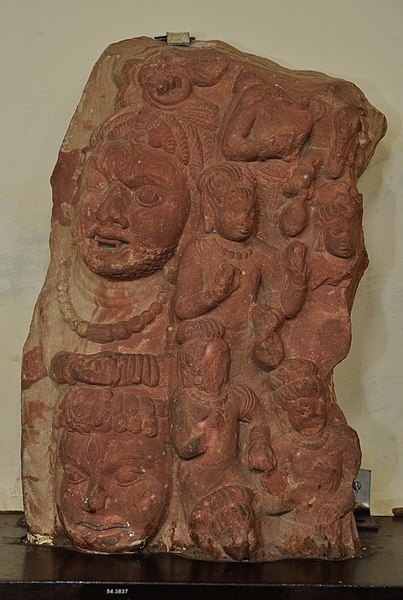 File:Part of Vyomamandala Showing Rudras - Circa 5th Century CE - Katra Keshav Dev - ACCN 13-362 - Government Museum - Mathura 2013-02-23 5476.JPG