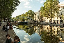 Pasarela Alibert, Canal Saint-Martin, Paris 6 iulie 2016.jpg
