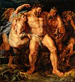 Peter Paul Rubens “Herakles drukken, føres bort av nymfe (mytologi) og satyr”, c. 1613/14