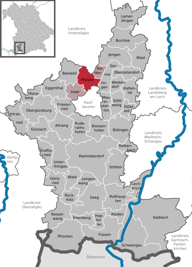 Läget för Pforzen i Landkreis Ostallgäu