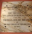 Free Library of Philadelphia - Holmesburg Branch Opened on June 26, 1907. Land a gift of the Lower Dublin Academy, building a gift of Andrew Carnegie. 7810 Frankford Avenue Philadelphia, PA 19136-3013